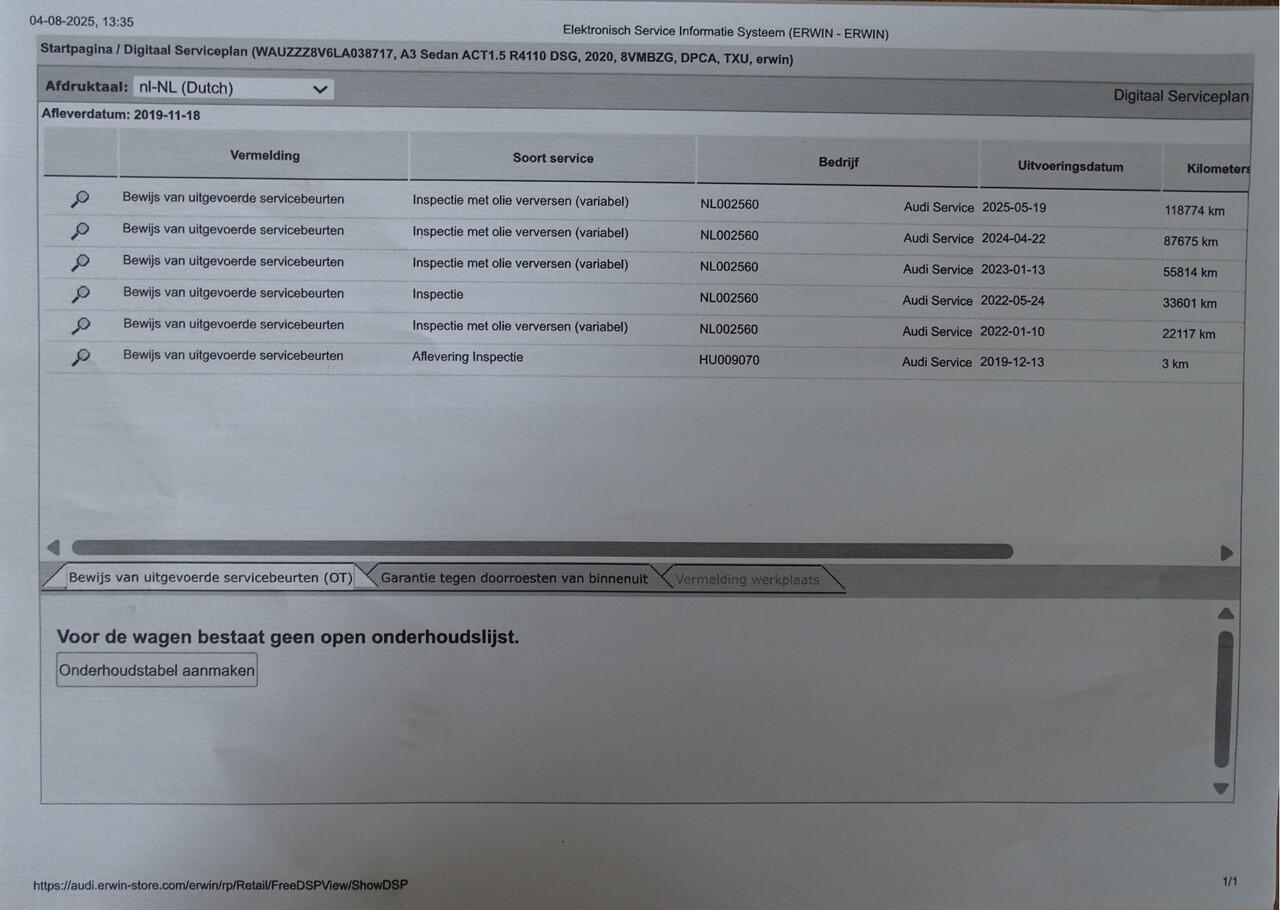 Audi A3 Limousine 35 TFSI Advance Sport Automaat, Privacy glas, Sportstoelen, Trekhaak-Dealer onderhouden