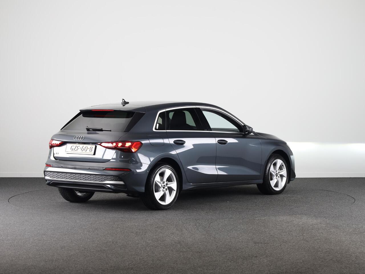 Audi A3 SPORTBACK 35 TFSI Advanced edition 150 pk S-tronic | Private lease vanaf ¤ 628,- pm | Navigatie | Parkeersensoren (Park assist) | Achteruitrijcamera | Adaptieve cruise control | LED koplampen |