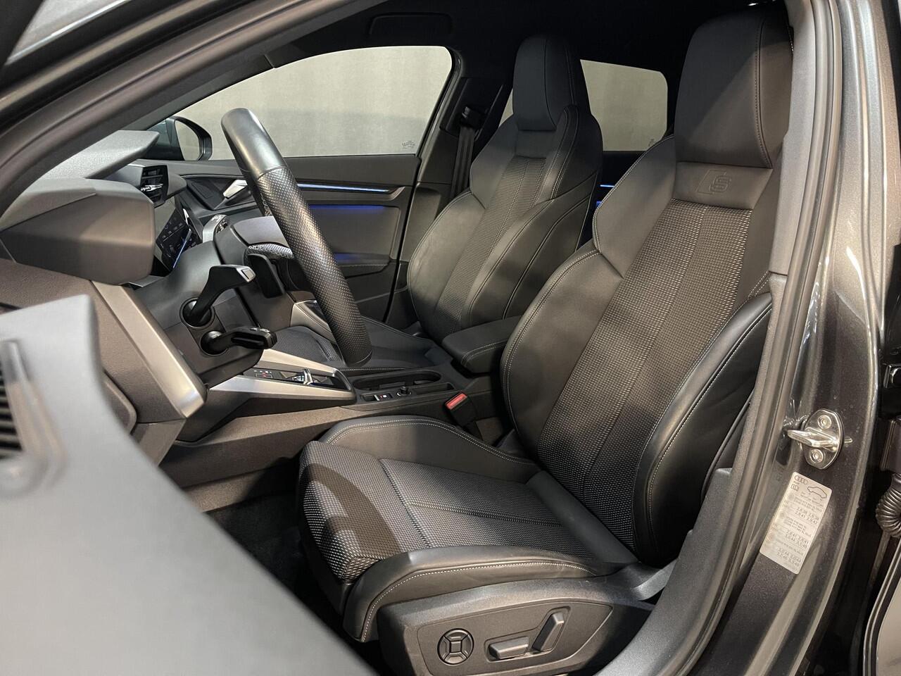 Audi A3 SPORTBACK 40 TFSI e S edition Competition 18"/B&O/Elektrische stoel + memory/Camera/Trekhaak/Keyless/Matrix LED/Adaptieve cruise/Elektrische klep/Stoelverwarming/Keyless