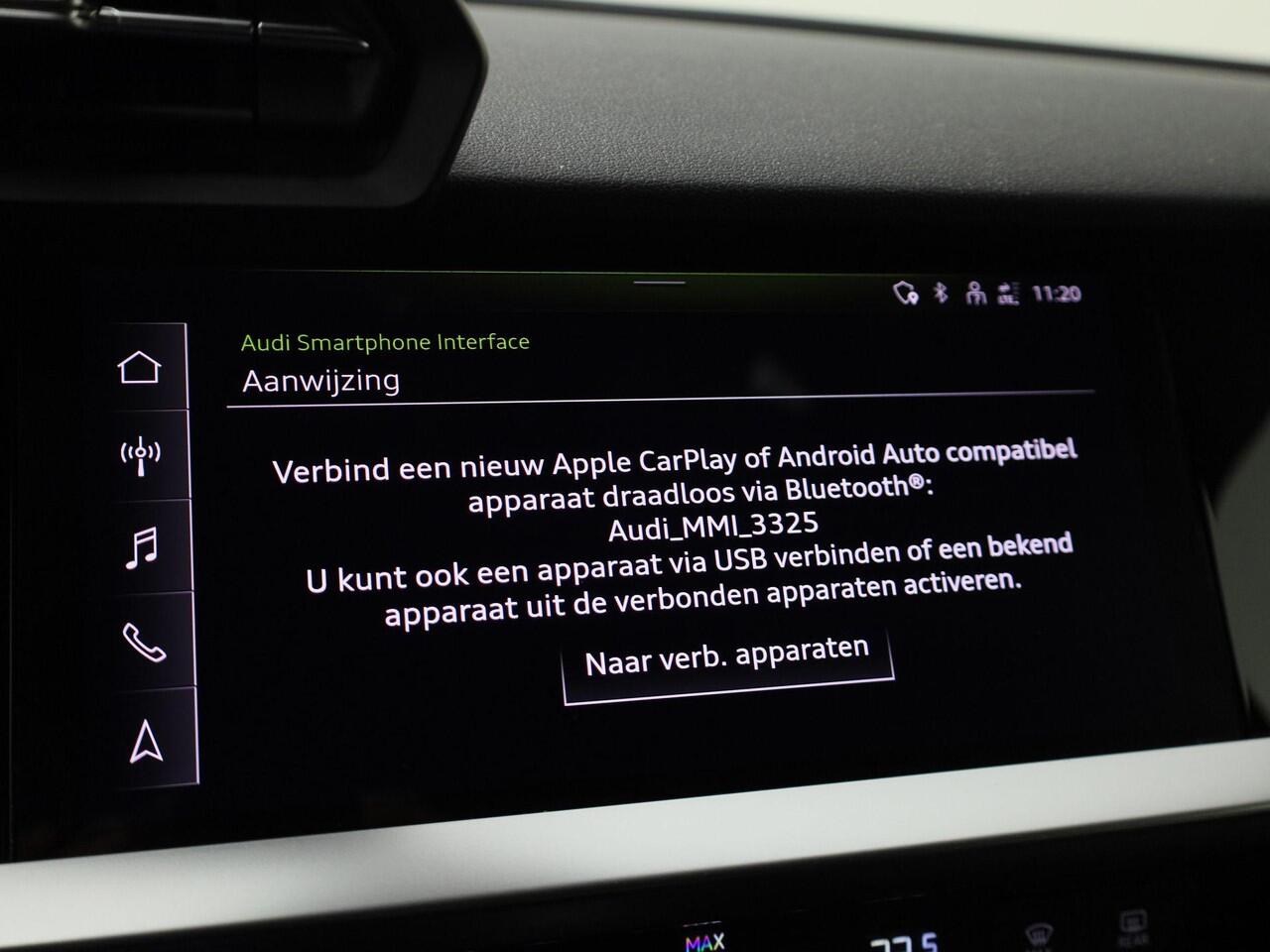 Audi A3 SPORTBACK 30 TFSI/110PK Business edition ·Apple/Android Car Play ·Navigatie · 18'' Velgen · Parkeersensoren ·