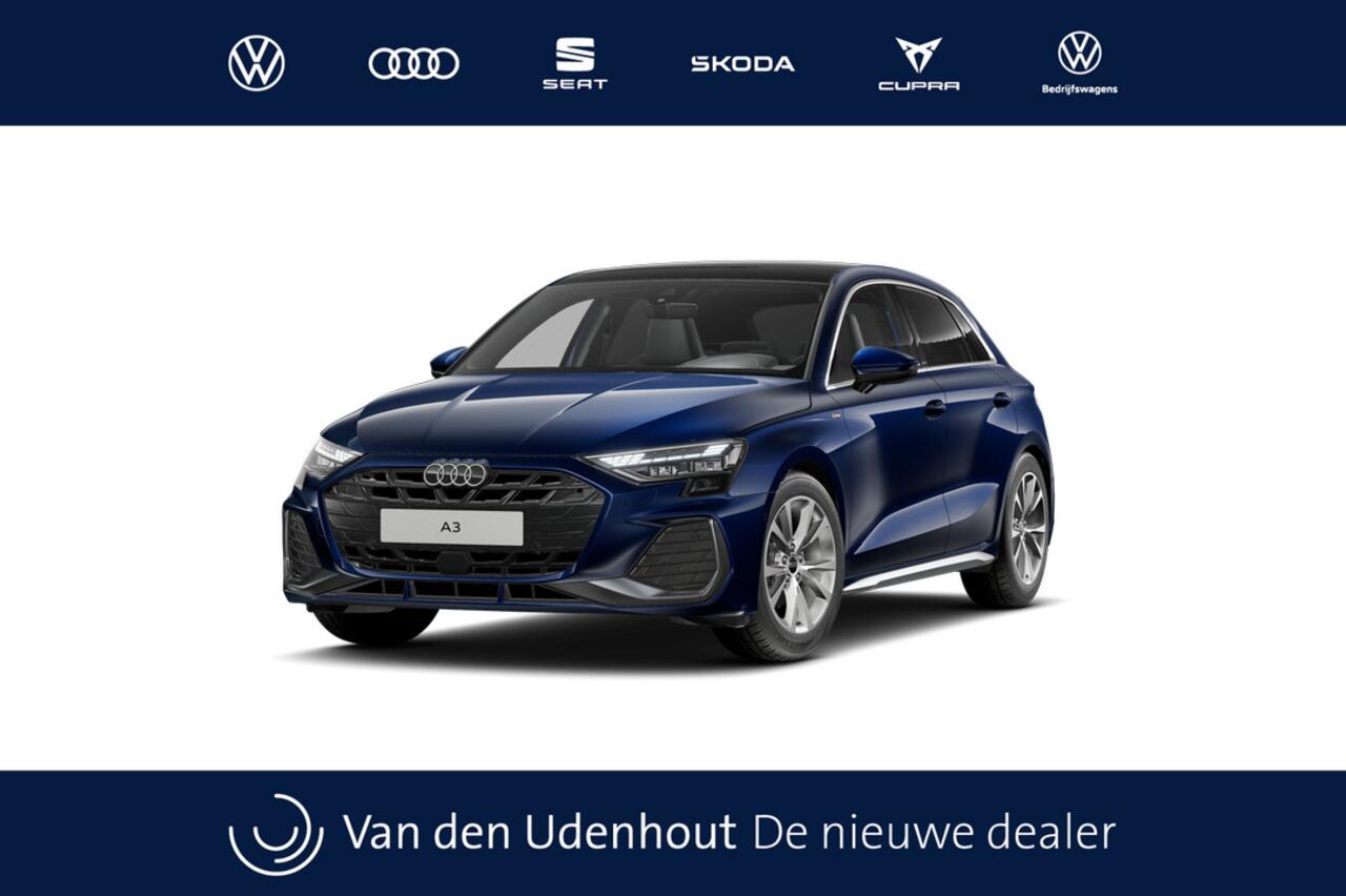 Audi A3 SPORTBACK A3 30 TFSI 116 S tronic S edition Automaat | S line-interieur met sportstoelen en zwarte stoffen-kunstlederen bekleding | Assistentiepakket Rijden en Parkeren Plus | Ledkoplampen, ledachterlichten, dynamische knipperlichten achter | Privacy glas (donker g