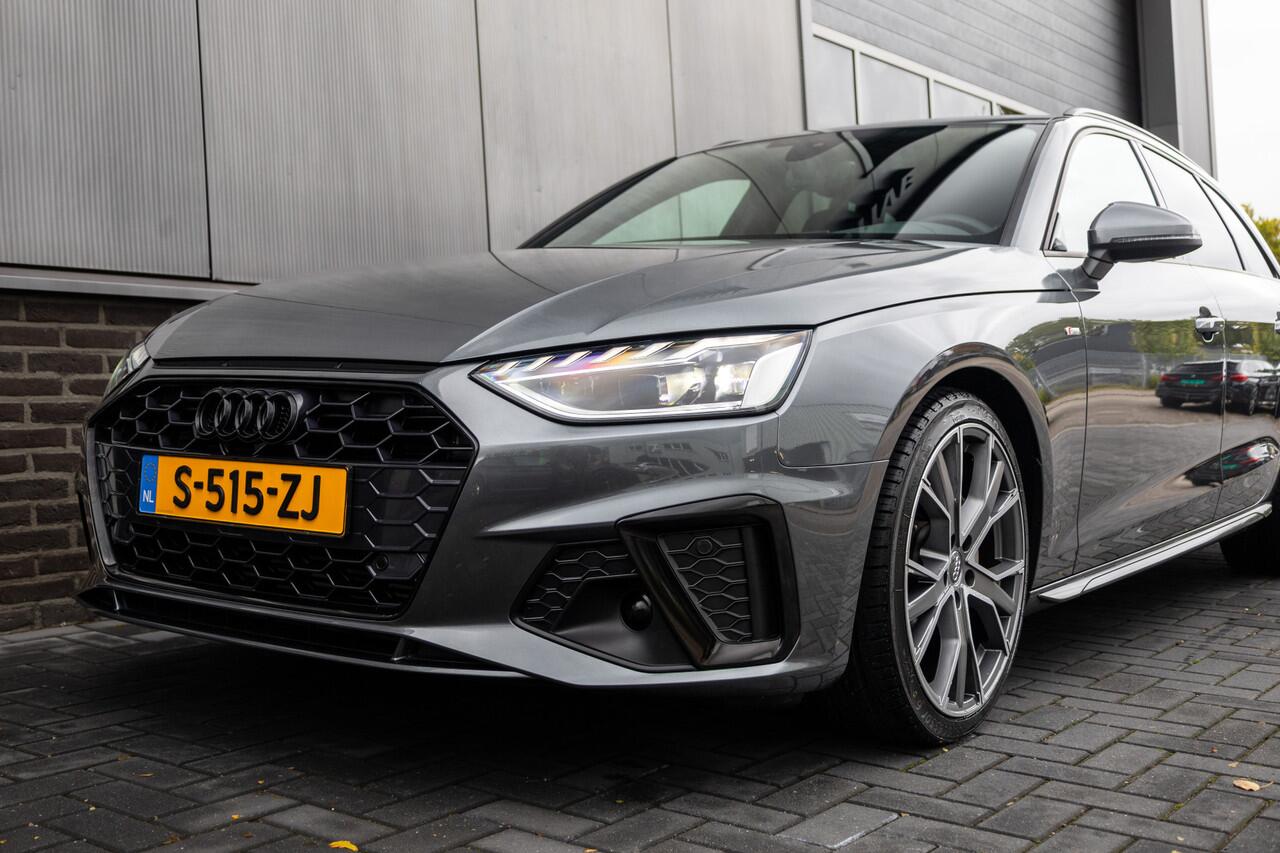 Audi A4 Avant 40 TFSI 204 pk S-Edition / Pano-Dak/ Adap.Cruise/ Sport-Stoelen/ Stoel.Verw/ Matrix-Led/ Virtual/ Black-Optiek/ Trekhaak/ 19'' LMV