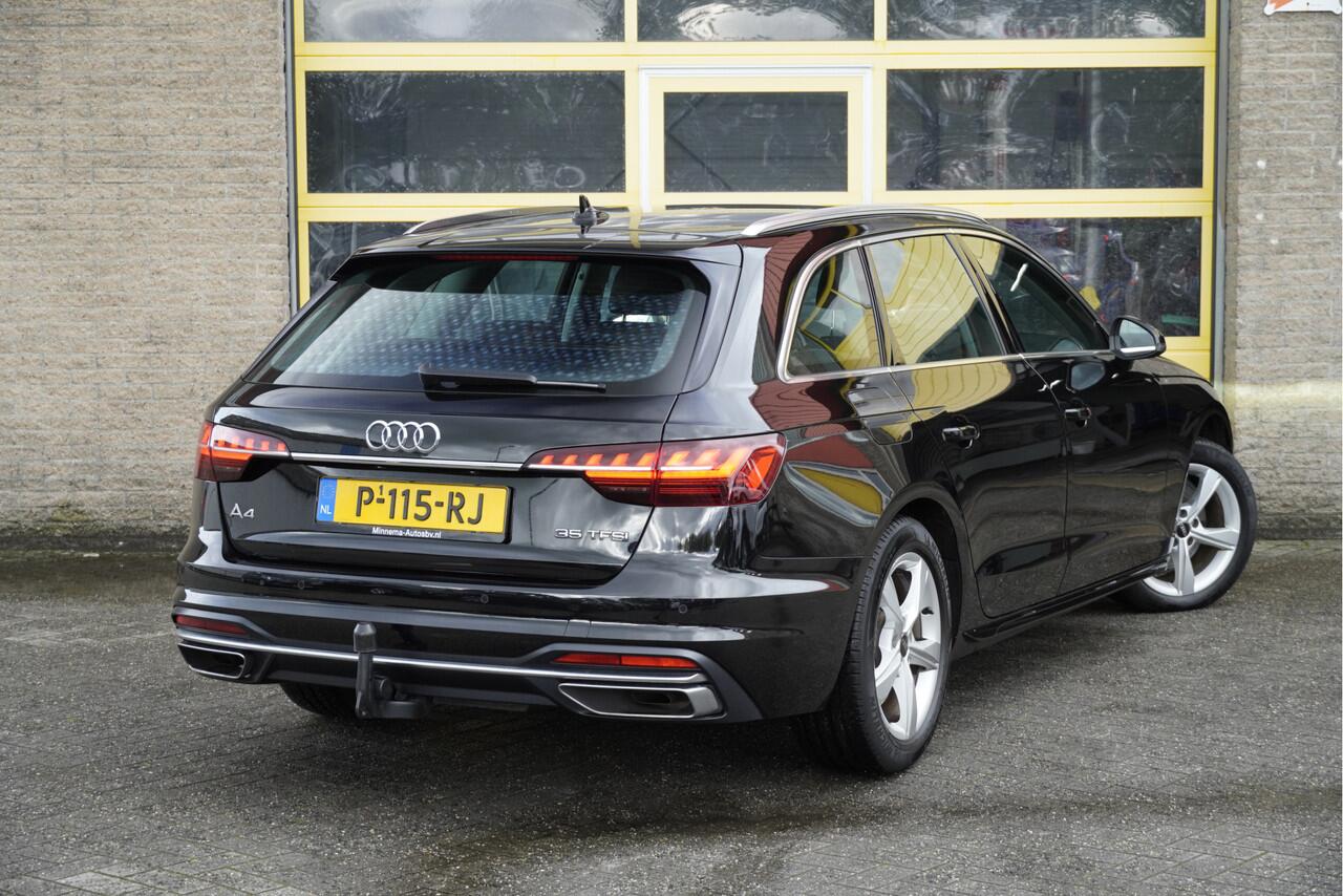 Audi A4 Avant 35 TFSI 150PK! Automaat Advanced Edition BJ2022 Lmv 17" | Led | Pdc | Navi | Dynamische knipperlichten | Sideskirts | Elek. trekhaak | Elek. achterklep | App-Connect | Virtual cockpit | Climate control | Sportstoelen | Sport stuurwiel | Getint glas.