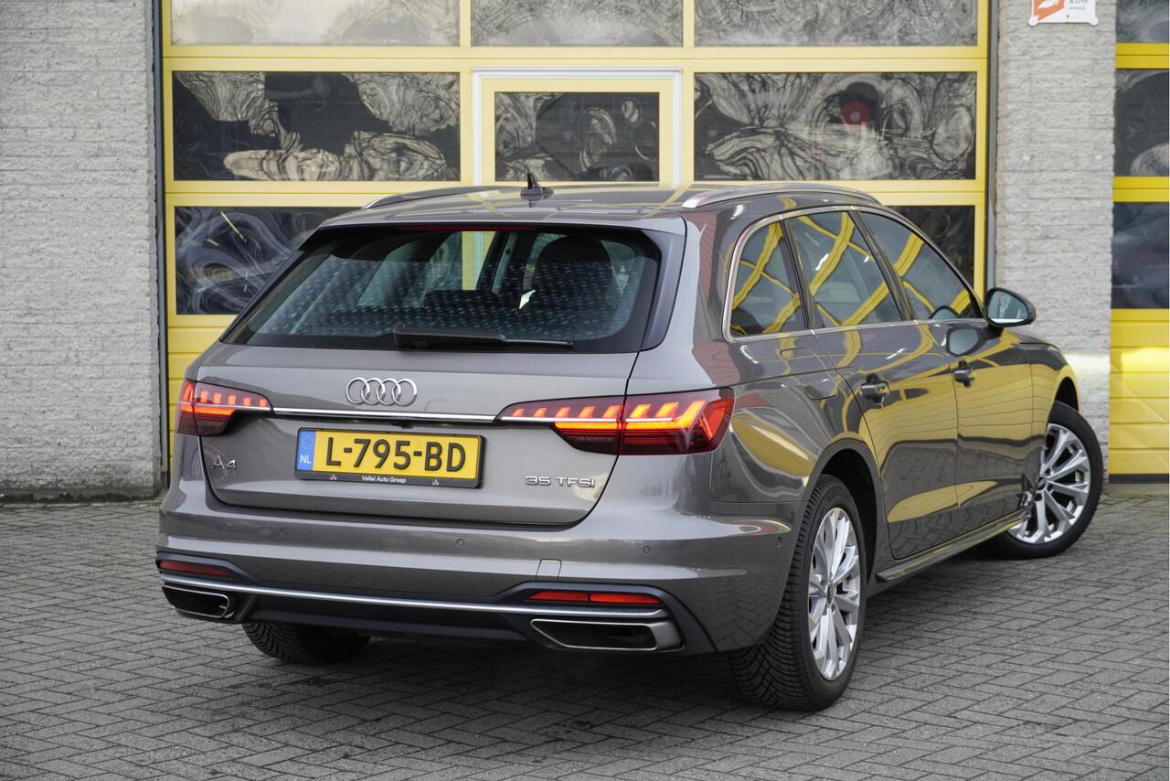 Audi A4 Avant 35 TFSI 150PK! Automaat Business Edition BJ2021 Lmv 17" | Led V+A | Pdc | Navi | Dynamische knipperlichten | Sideskirts | Elek. achterklep | 360° Camera | App-Connect | Dashboard verlichting | Virtual cockpit | Climate control | Cruise control