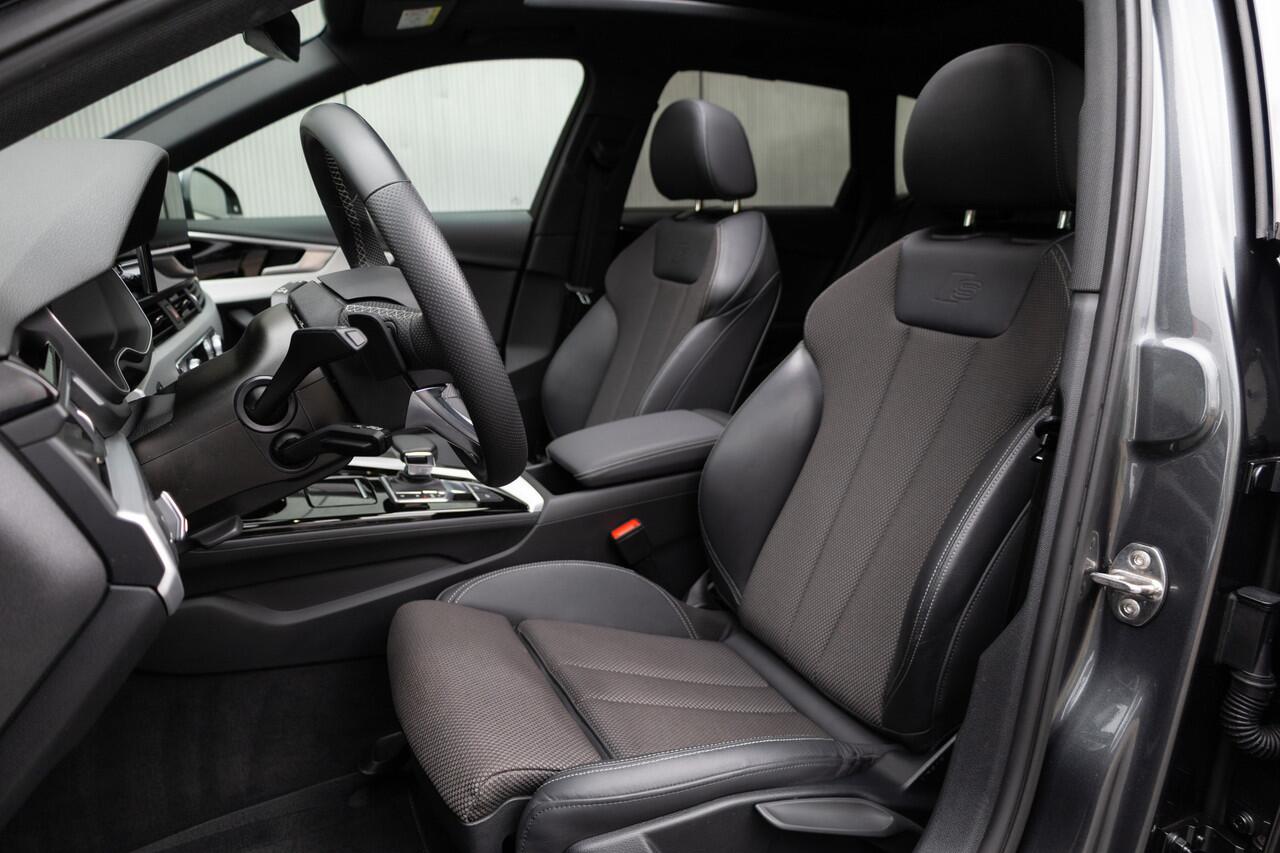 Audi A4 Avant 40 TFSI 204 pk S-Edition / Pano-Dak/ Adap.Cruise/ Sport-Stoelen/ Stoel.Verw/ Matrix-Led/ Virtual/ Black-Optiek/ Trekhaak/ 19'' LMV