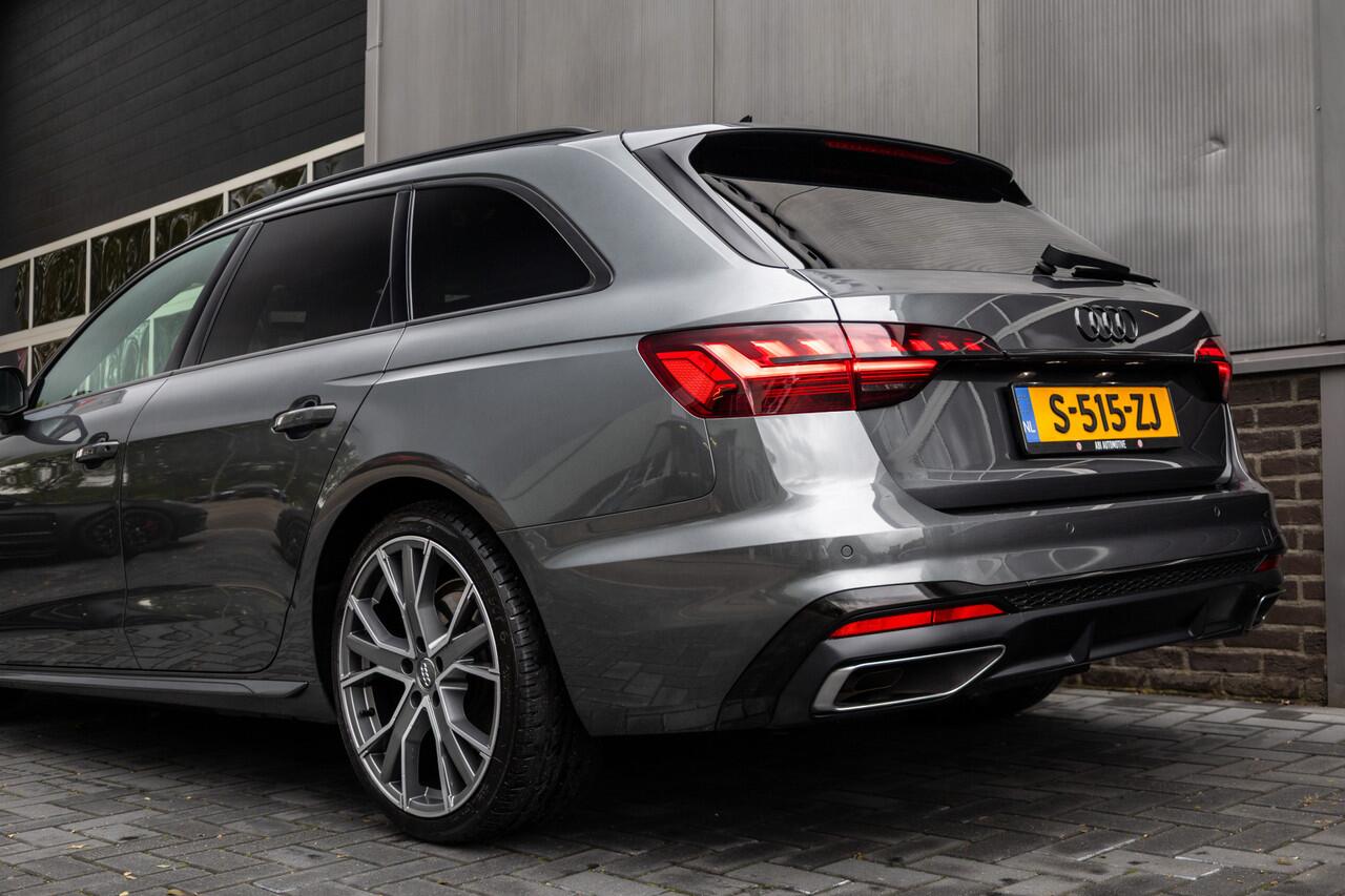 Audi A4 Avant 40 TFSI 204 pk S-Edition / Pano-Dak/ Adap.Cruise/ Sport-Stoelen/ Stoel.Verw/ Matrix-Led/ Virtual/ Black-Optiek/ Trekhaak/ 19'' LMV