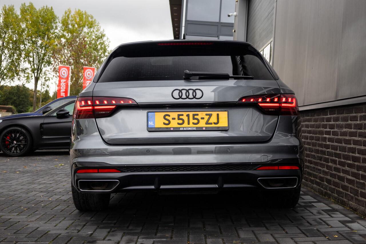 Audi A4 Avant 40 TFSI 204 pk S-Edition / Pano-Dak/ Adap.Cruise/ Sport-Stoelen/ Stoel.Verw/ Matrix-Led/ Virtual/ Black-Optiek/ Trekhaak/ 19'' LMV