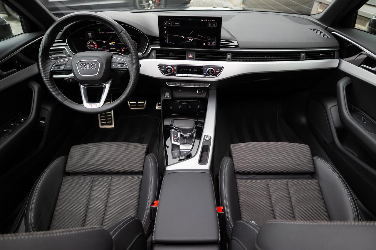 Audi A4 Avant 40 TFSI 204 pk S-Edition / Pano-Dak/ Adap.Cruise/ Sport-Stoelen/ Stoel.Verw/ Matrix-Led/ Virtual/ Black-Optiek/ Trekhaak/ 19'' LMV
