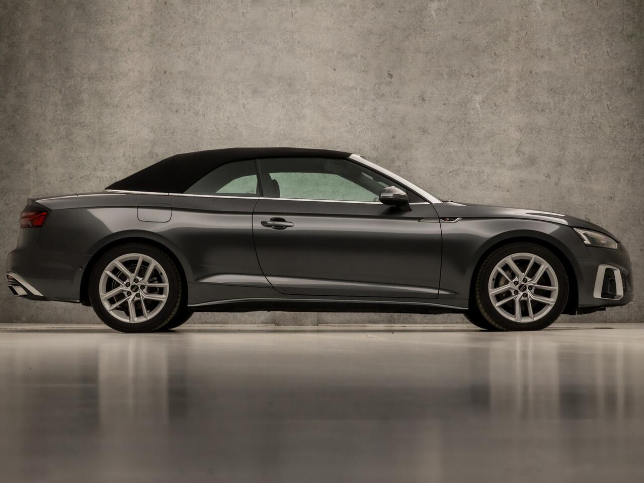 Audi A5 Cabriolet 40 TFSI S-Line Sport 204Pk Automaat (VIRTUAL COCKPIT, APPLE CARPLAY, GROOT NAVI, LEDER/ALCANTARA, MEMORY SEATS, ADAPTIVE CRUISE, STOELVERWARMING, SFEERVERLICHTING, KEYLESS, DAB+, NIEUWSTAAT)