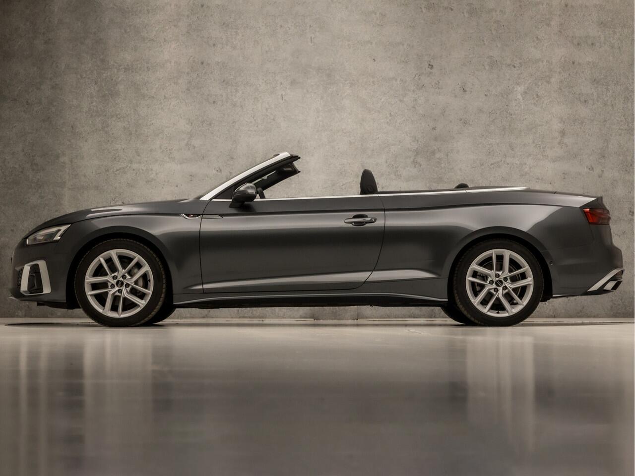 Audi A5 Cabriolet 40 TFSI S-Line Sport 204Pk Automaat (VIRTUAL COCKPIT, APPLE CARPLAY, GROOT NAVI, LEDER/ALCANTARA, MEMORY SEATS, ADAPTIVE CRUISE, STOELVERWARMING, SFEERVERLICHTING, KEYLESS, DAB+, NIEUWSTAAT)