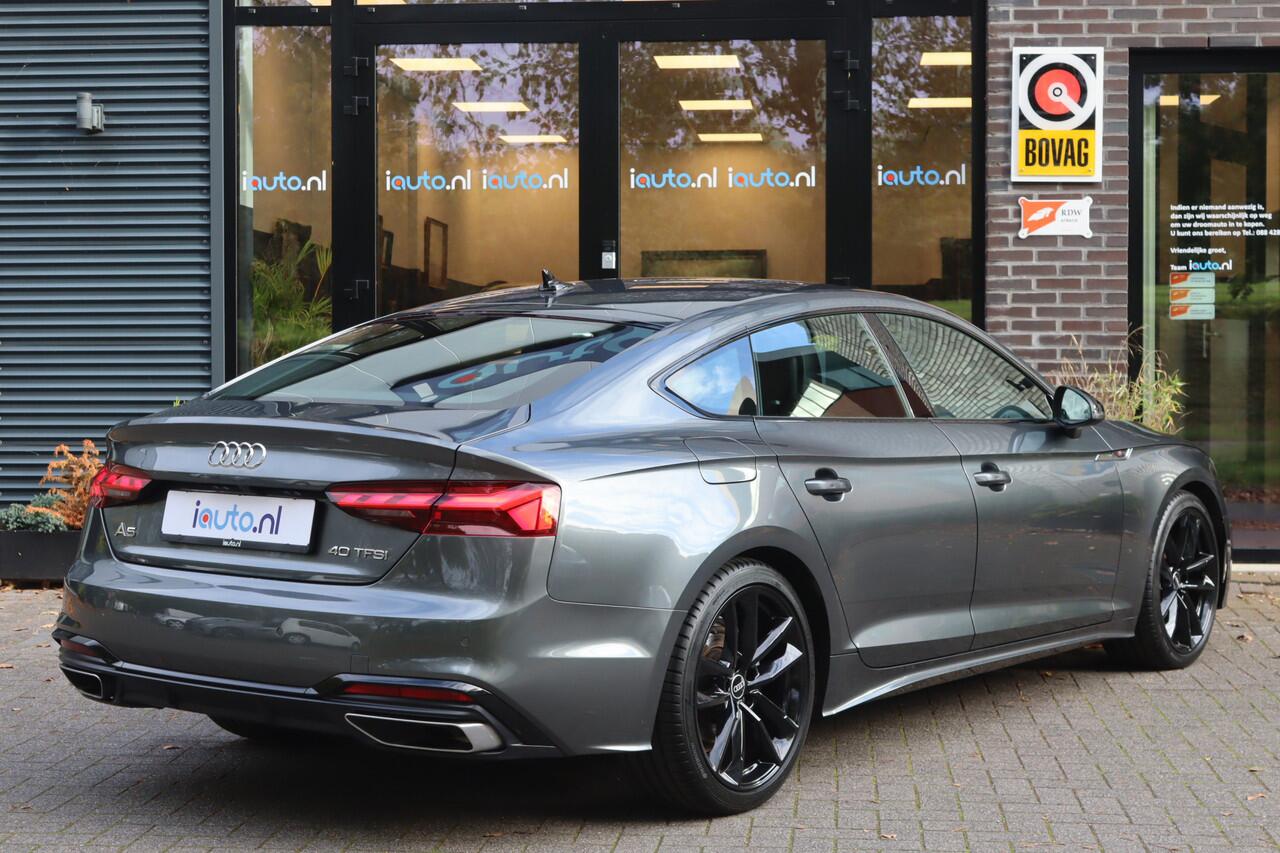 Audi A5 Sportback 40 TFSI S-Line Optiek Matrix LED/Leder/ACC/Virtual Cockpit/Camera/Keyless/Elek. stoelen/19"