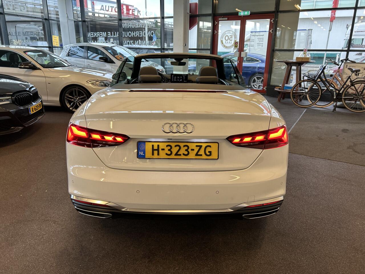 Audi A5 Cabriolet 40 TFSI S edition 3X S-Line | Facelift | Digital dashboard | Adaptieve cruise control | Achteruitrijcamera | Stoel+Nekverwarming | Head up display | Keyless | Apple carplay | Navigatie | Parkeersensoren v+a | Lane assist | Matrix LED