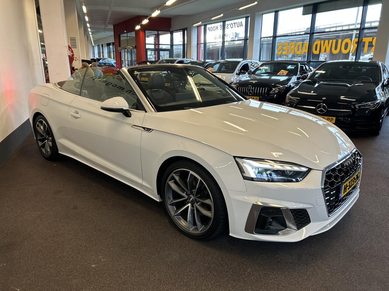 Audi A5 Cabriolet 40 TFSI S edition 3X S-Line | Facelift | Digital dashboard | Adaptieve cruise control | Achteruitrijcamera | Stoel+Nekverwarming | Head up display | Keyless | Apple carplay | Navigatie | Parkeersensoren v+a | Lane assist | Matrix LED
