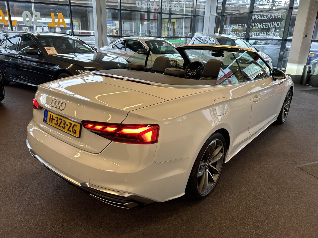 Audi A5 Cabriolet 40 TFSI S edition 3X S-Line | Facelift | Digital dashboard | Adaptieve cruise control | Achteruitrijcamera | Stoel+Nekverwarming | Head up display | Keyless | Apple carplay | Navigatie | Parkeersensoren v+a | Lane assist | Matrix LED