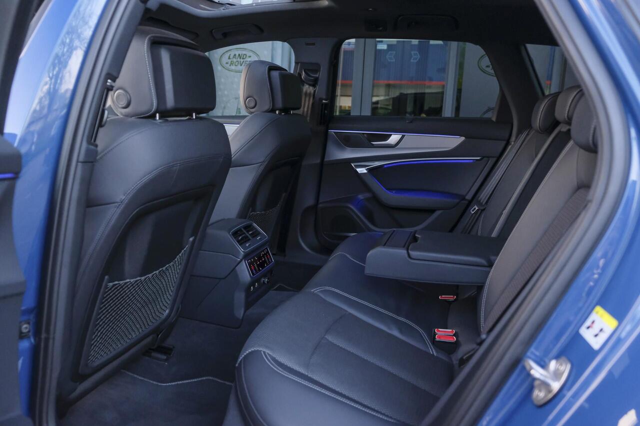 Audi A6 Avant 50 TFSIe 300pk Quattro S-line Facelift Panoramadak Bang&Olufsen *BTW* Trekhaak elec. Ascari blauw S6 diffusor Black pack