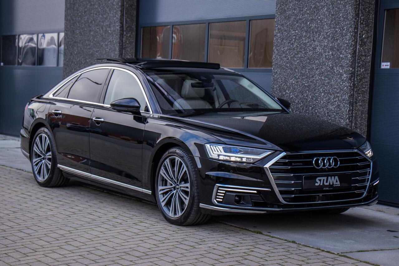Audi A8 60 TFSI e Quattro Pro Line Plus | PHEV | Pano | Luchtvering | B&O | Matrix Laser LED | Alcantara Hemel | Leder Uitgebreid | Tour | Piano Lak | Sfeer | 3D 360 View | HUD | Dealer Onderhouden | Garantie