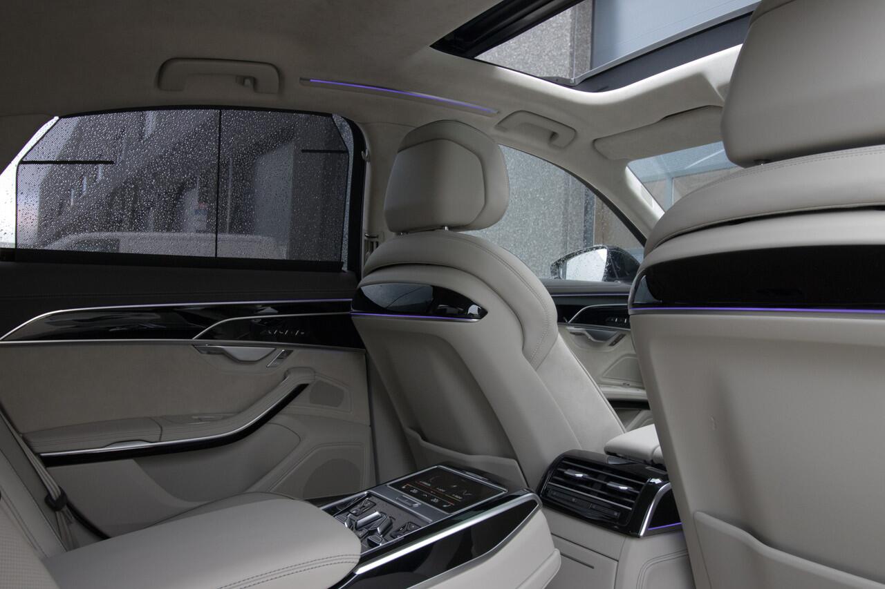 Audi A8 60 TFSI e Quattro Pro Line Plus | PHEV | Pano | Luchtvering | B&O | Matrix Laser LED | Alcantara Hemel | Leder Uitgebreid | Tour | Piano Lak | Sfeer | 3D 360 View | HUD | Dealer Onderhouden | Garantie
