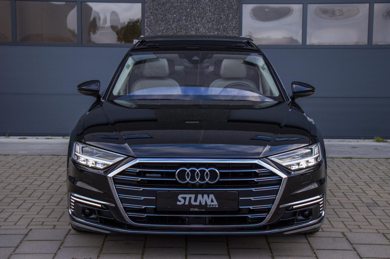 Audi A8 60 TFSI e Quattro Pro Line Plus | PHEV | Pano | Luchtvering | B&O | Matrix Laser LED | Alcantara Hemel | Leder Uitgebreid | Tour | Piano Lak | Sfeer | 3D 360 View | HUD | Dealer Onderhouden | Garantie