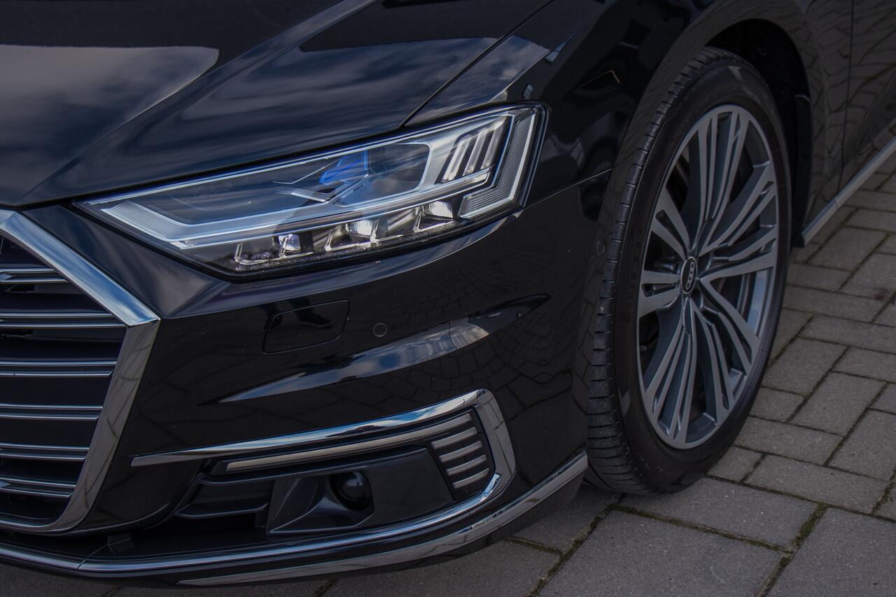 Audi A8 60 TFSI e Quattro Pro Line Plus | PHEV | Pano | Luchtvering | B&O | Matrix Laser LED | Alcantara Hemel | Leder Uitgebreid | Tour | Piano Lak | Sfeer | 3D 360 View | HUD | Dealer Onderhouden | Garantie