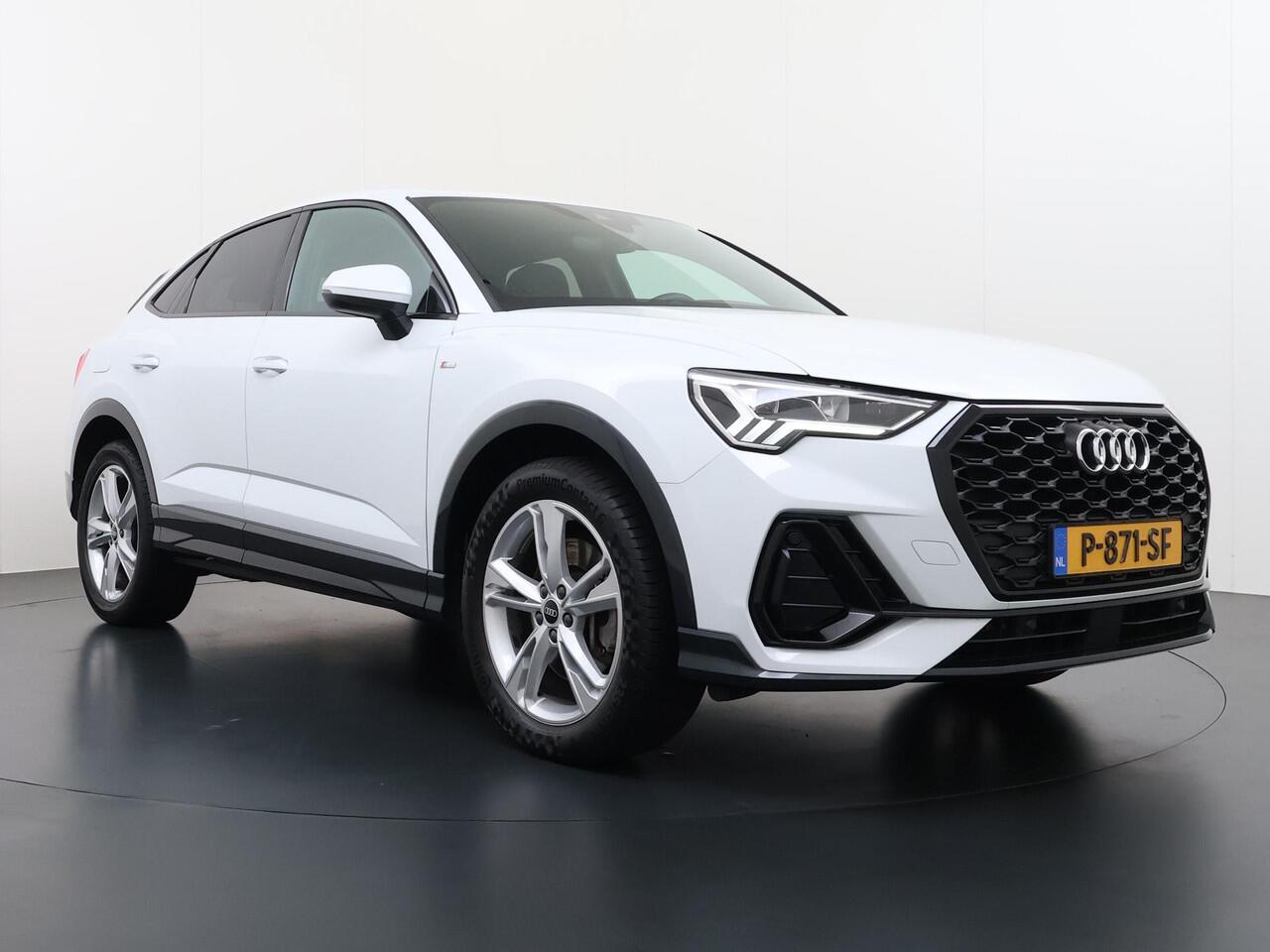 Audi Q3 Sportback 45 TFSI e S Edition VAN: ¤36.900,- VOOR: ¤31.877,- UW EINDEJAARSVOORDEEL: ¤5.023,- | PLUG IN HYBRIDE||2x S-LINE BINNEN + BUITEN| ADAPTIVE CRUISE| DODE HOEK | ELEK. TREKHAAK| DIG. DASH|