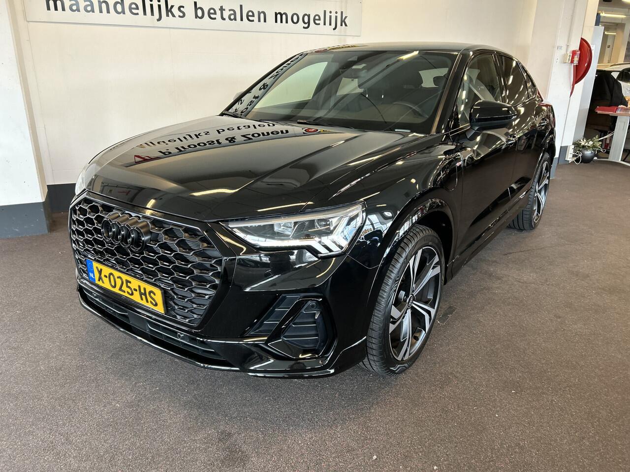 Audi Q3 Sportback 45 TFSI e S Edition S-line 2x/Black line/Matrix/Trekhaak/20" velgen/Rijstrook sensor/Elektrische achterklep/Apple car play/Digi dash/Lederen bekleding/Sfeerverlichting/Sportstoelen/Climate control/Snelheidsbegrenzer/Keyless/Spiegel en stoelverwa