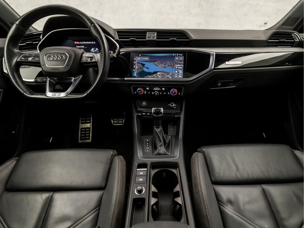 Audi Q3 Sportback 45 TFSI quattro edition one 230Pk Automaat (2X S-LINE, SCHUIFDAK, APPLE CARPLAY, BANG&OLUFSEN, ELEK SPORTSTOELEN, LEDER, CAMERA, KEYLESS, MATRIX LED, SFEERVERLICHTING, NIEUWSTAAT)