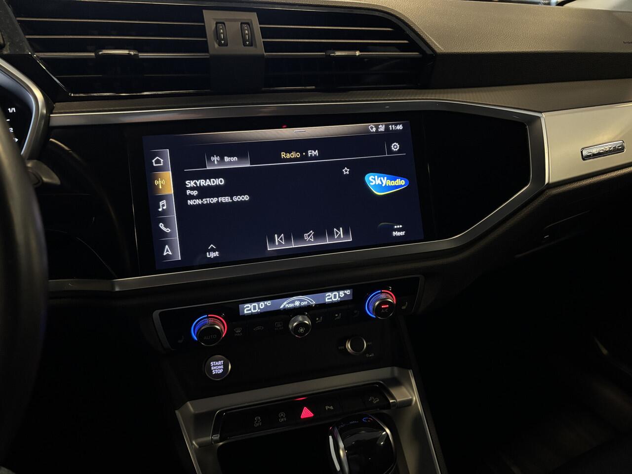 Audi Q3 40 TFSI quattro Aut - 2100 kg trek - Leer / Virtual / BLIS / Elek stoelen verwarmd / 360 camera / Adaptive cruise / Apple Carplay / Keyless - Elek Trekhaak -