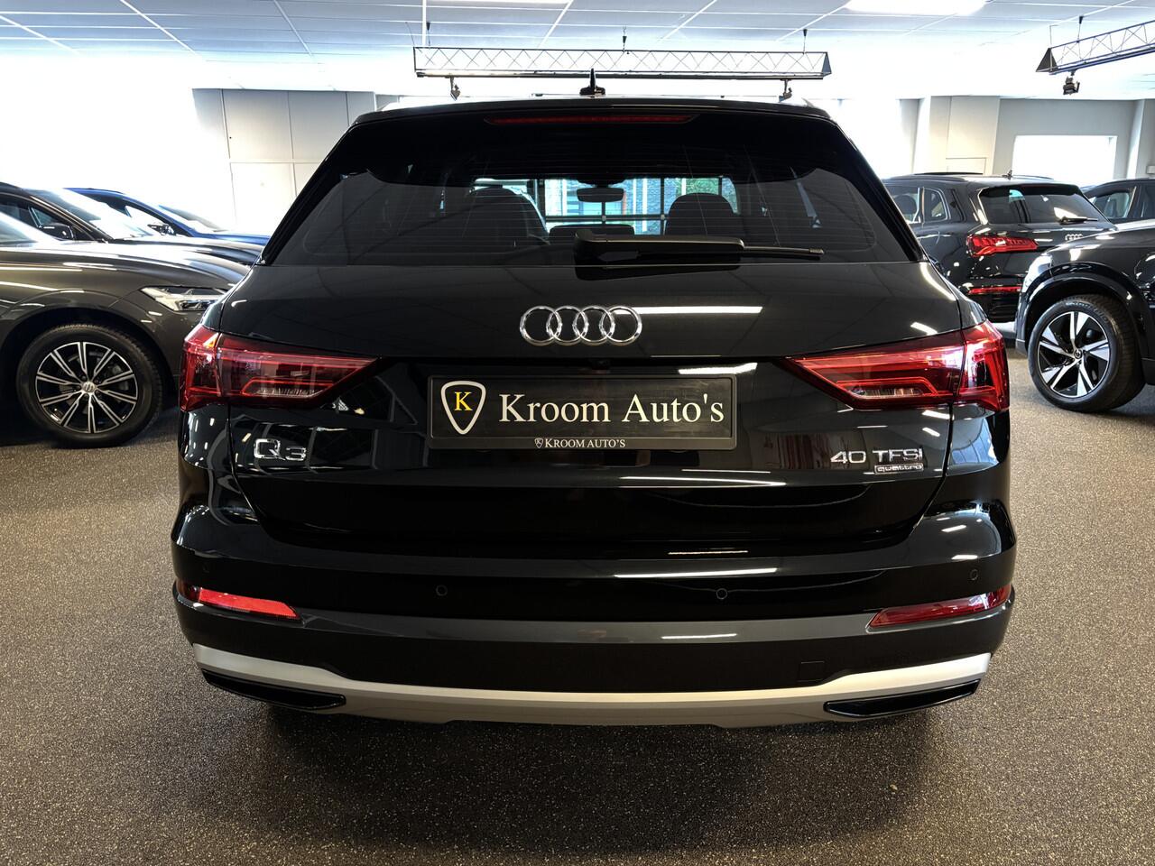 Audi Q3 40 TFSI quattro Aut - 2100 kg trek - Leer / Virtual / BLIS / Elek stoelen verwarmd / 360 camera / Adaptive cruise / Apple Carplay / Keyless - Elek Trekhaak -