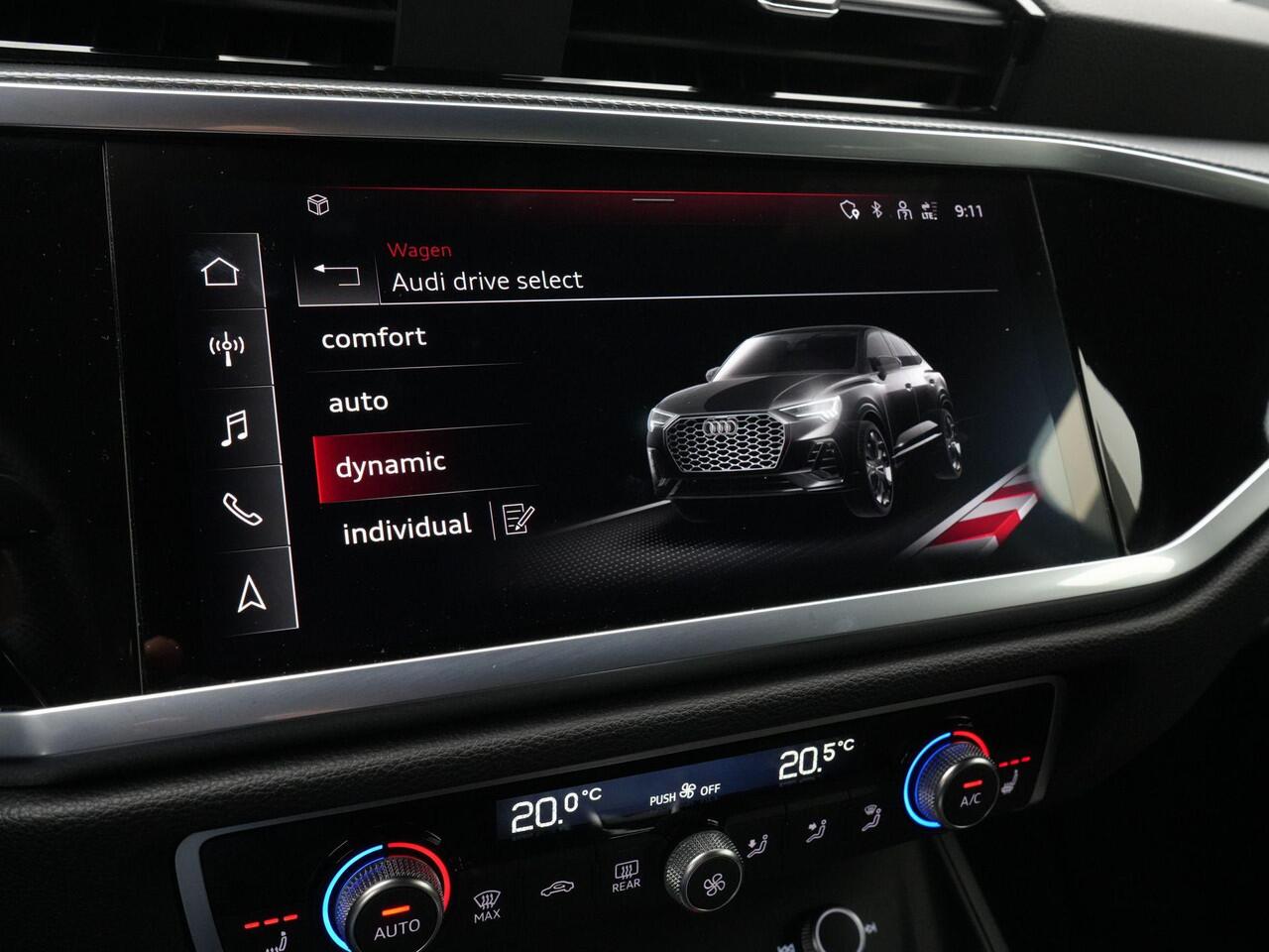 Audi Q3 Sportback 45 TFSI e 245 pk S-tronic S Edition / S-Line | Panoramadak | Trekhaak | Rondomzicht camera | Stuur-/stoelverwarming | Optiekpakket zwart plus | ACC | | Privacy glas | 19 inch