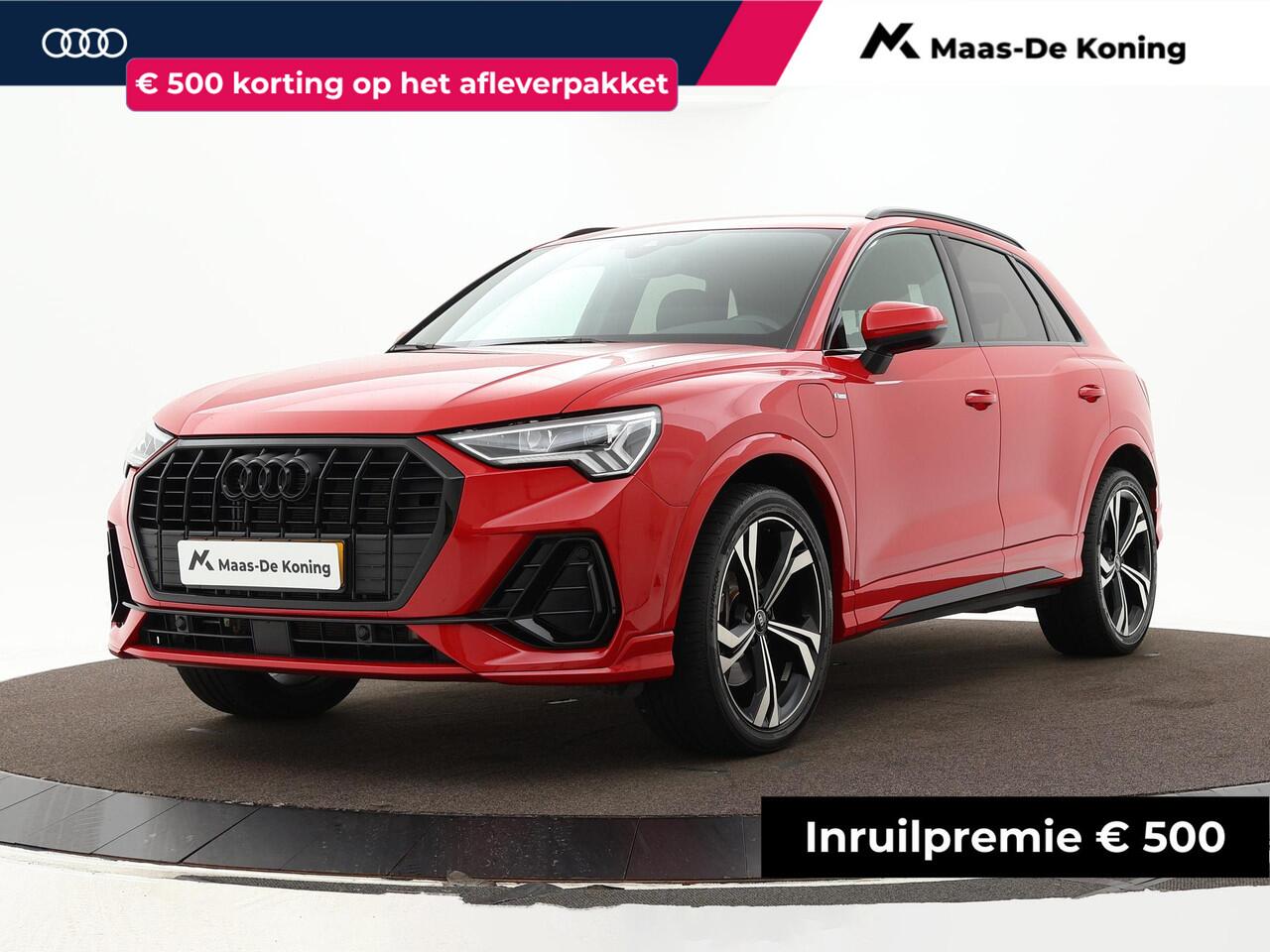 Audi Q3 45 TFSIe 245pk S-Tronic S Edition · Camera · Keyless · Side Assist · Inklap. Trekhaak · 20"Velgen · ACC · Stoelverwarming · Optiekpakket Zwart · Garantie t/m 11-01-2027 of 100.000km