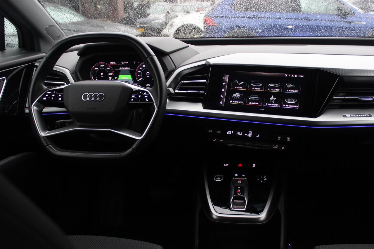 Audi Q4 Sportback e-tron 40 Launch edition Advanced 77 kWh / SOH 91,4% / CarPlay / Matrix LED / Sportstoelen / Virtual Cockpit / Parkeerhulp V+A / Sonos Audio / Intr.voorverwarming / Stoelverwarming / DAB / Cruise Control
