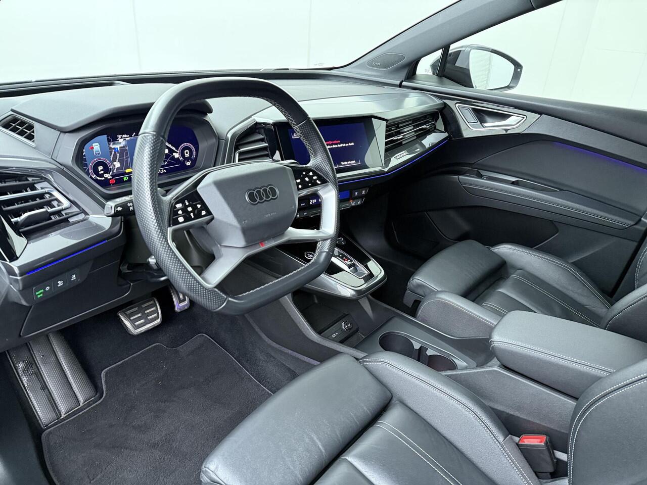 Audi Q4 e-tron 50 quattro Launch edition S Competition 77 kWh | 299 PK | SoH 89% | Warmtepomp | Head-up display | 21" LM velgen | S line | Matrix LED koplampen |