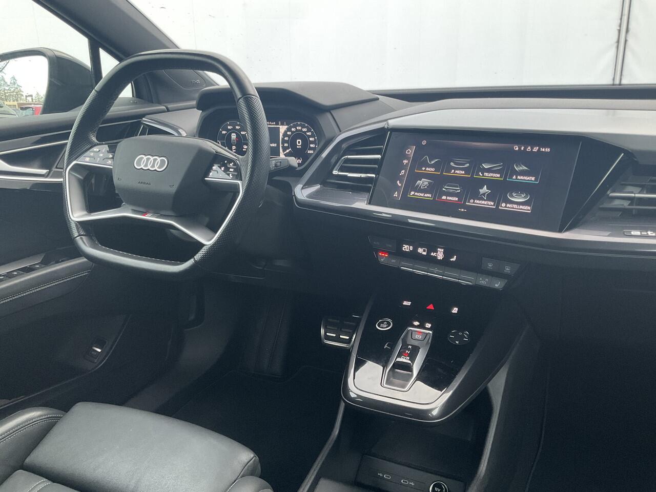 Audi Q4 e-tron 50 quattro Launch edition S Line Competition 77 kWh 1Eig Warmtepomp Sonos Camera Leer NL-Auto Uitstraling!