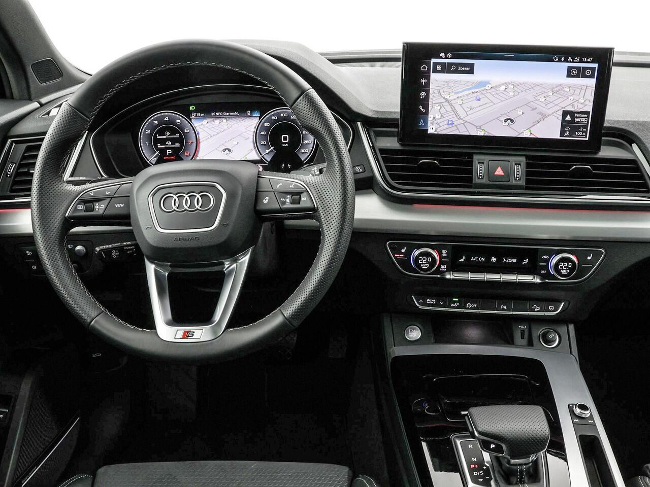 Audi Q5 Sportback 55 TFSIe 367PK S-tronic S Edition Competition · Panoramadak · Elek. Trekhaak · Bang & Olufsen · Luchtvering · Camera · Apple/Android Car Play · 21'' Inch · Garantie t/m 19-06-2030 of 100.000km.