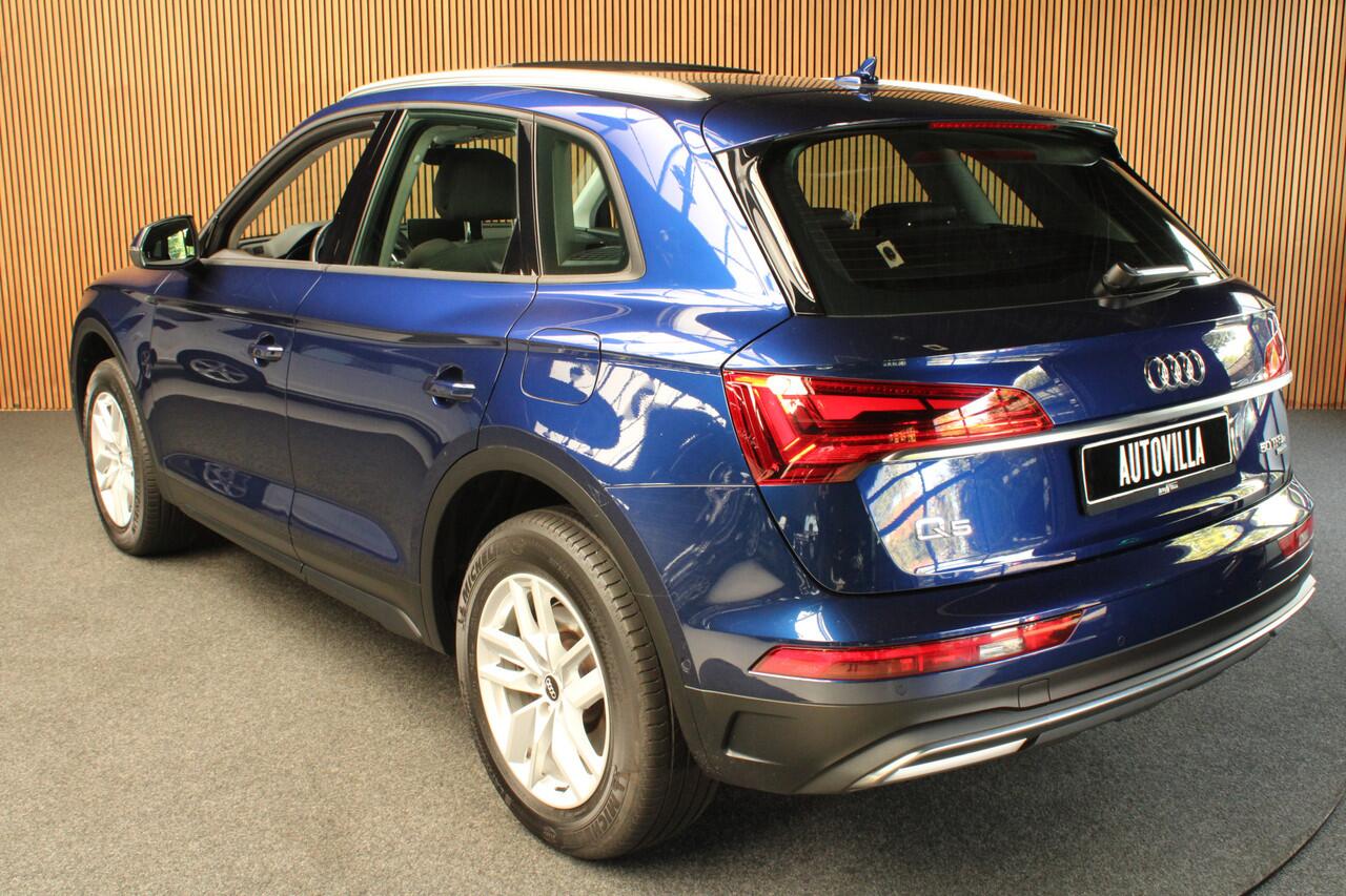 Audi Q5 50 TFSI e quattro Panodak 360° Virtual Memory seats ACC Elektr. uitklapbare trekhaak Elektr. bedienbaar achterklep Assistentiepakket 'Tour' Sportstoelen PDC Keyless Climate (3-zone) Stoelverwarming Cruise LM velgen BTW auto