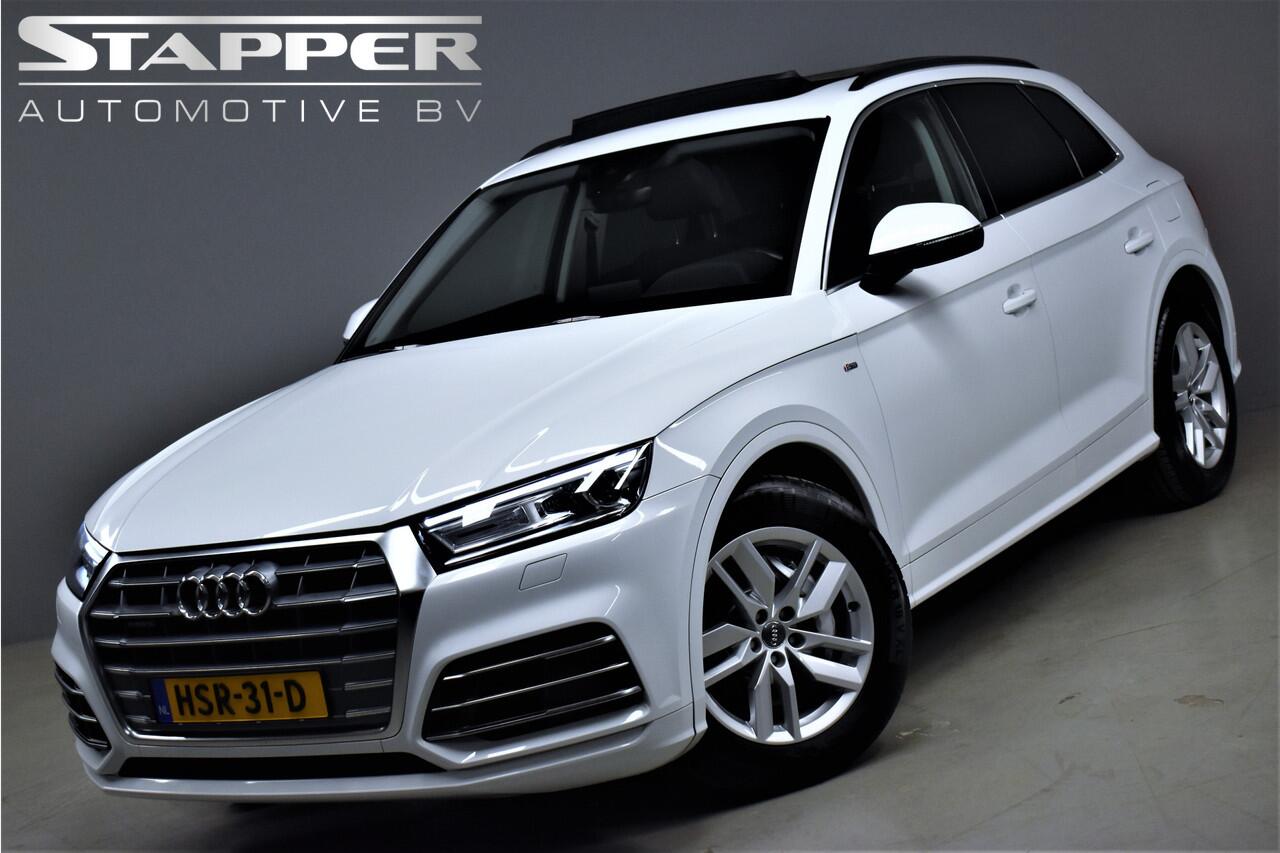 Audi Q5 50 TFSI e 299pk Quattro S-Line 1e. Eig Dealer OH Pano/Luchtvering/Trekhaak/Camera/Keyless/Navi/Led/Lmv18''