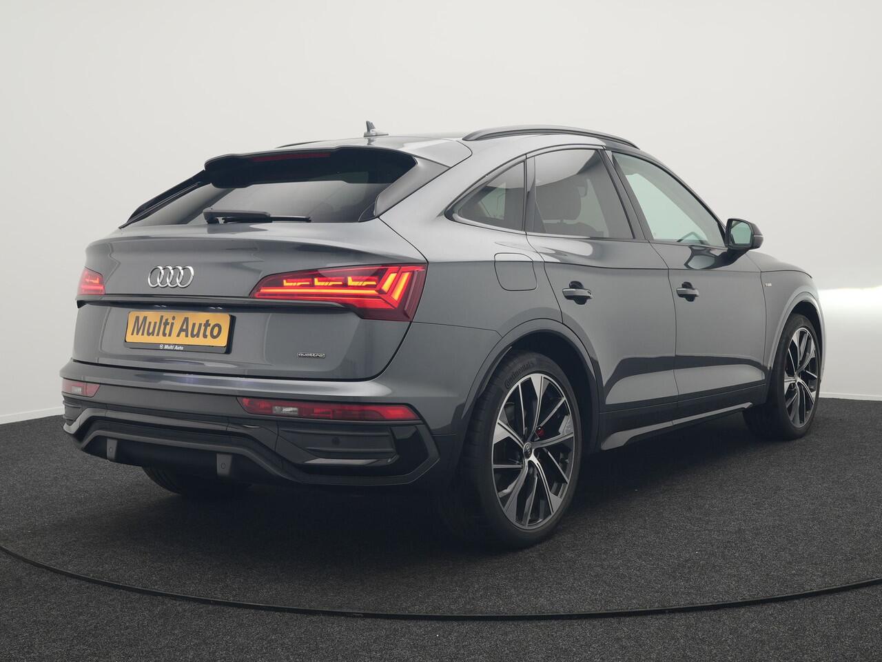 Audi Q5 Sportback 50 TFSI e S Line Plug In Hybrid 300pk Dealer O.H PHEV | Luchtvering | Matrix LED | 21"Audi Sport L.M | Sfeerverlichting | Lederen Sportstoelen Verwarmd | Cruise Control | Navigatie | Virtual | DAB |