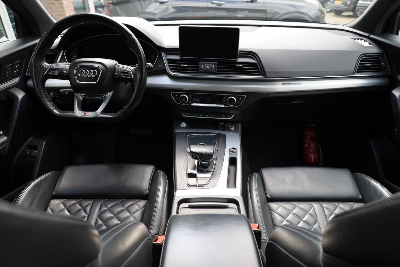 Audi Q5 50 TFSI e PHEV quattro S-Line edition 299PK! PANO LEER/NAPPA+MEMORY COCKPITVIEW Luchtvering TREKHAAK-ELEK 360-CAMERA 20"LMV ACHTERKLEP-ELEK 2xPDC STOELVERW. ZWARTE-HEMEL ENZ!