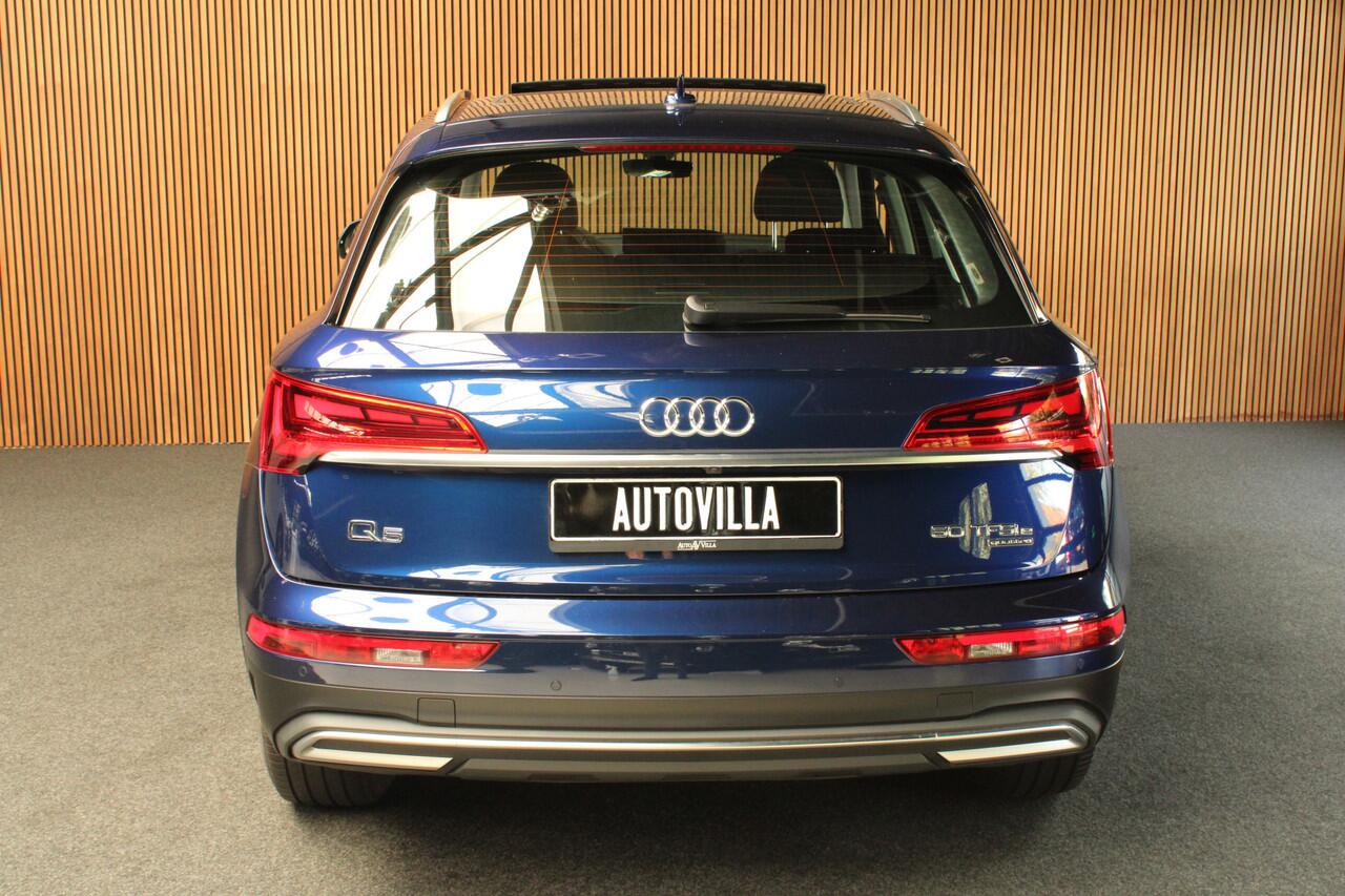 Audi Q5 50 TFSI e quattro Panodak 360° Virtual Memory seats ACC Elektr. uitklapbare trekhaak Elektr. bedienbaar achterklep Assistentiepakket 'Tour' Sportstoelen PDC Keyless Climate (3-zone) Stoelverwarming Cruise LM velgen BTW auto