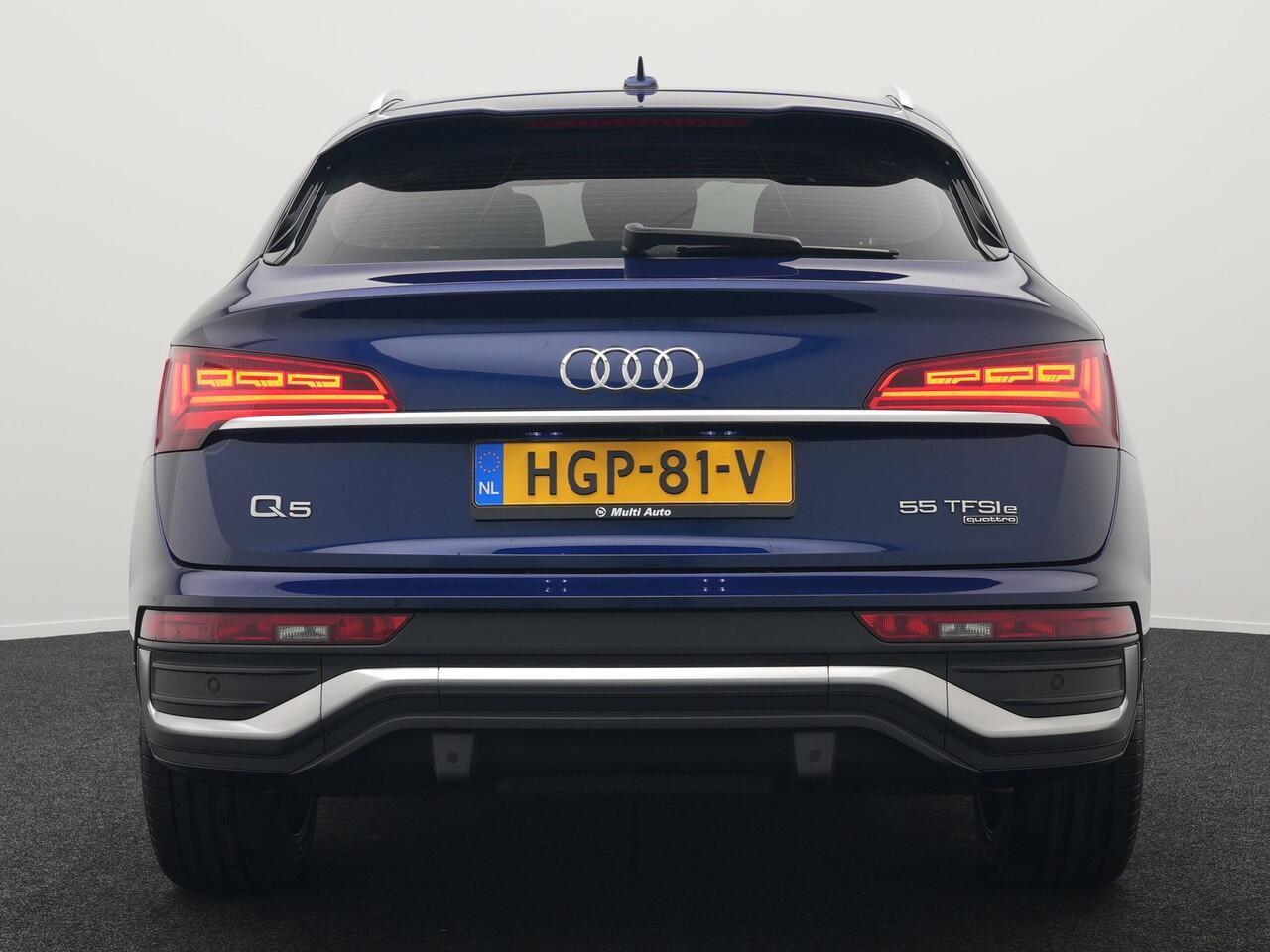 Audi Q5 Sportback 55 TFSI e Quattro S-Line Plug in Hybrid PHEV | Trekhaak af Fabriek | Alcantara Sportstoelen Verwarmd | Adaptive Cruise | Apple Carplay | Virtual | Navigatie | Camera | DAB |
