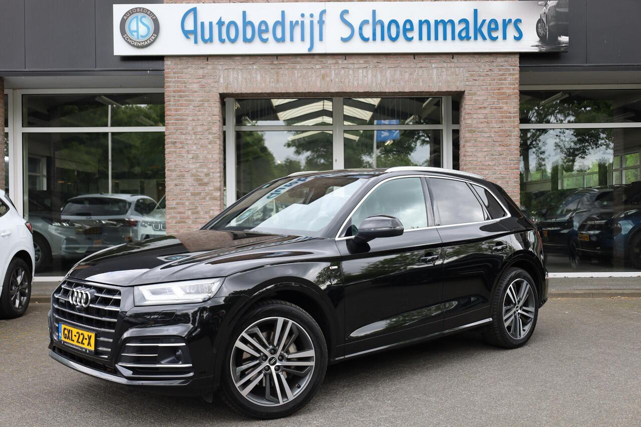Audi Q5 50 TFSI e PHEV quattro S-Line edition 299PK! PANO LEER/NAPPA+MEMORY COCKPITVIEW Luchtvering TREKHAAK-ELEK 360-CAMERA 20"LMV ACHTERKLEP-ELEK 2xPDC STOELVERW. ZWARTE-HEMEL ENZ!