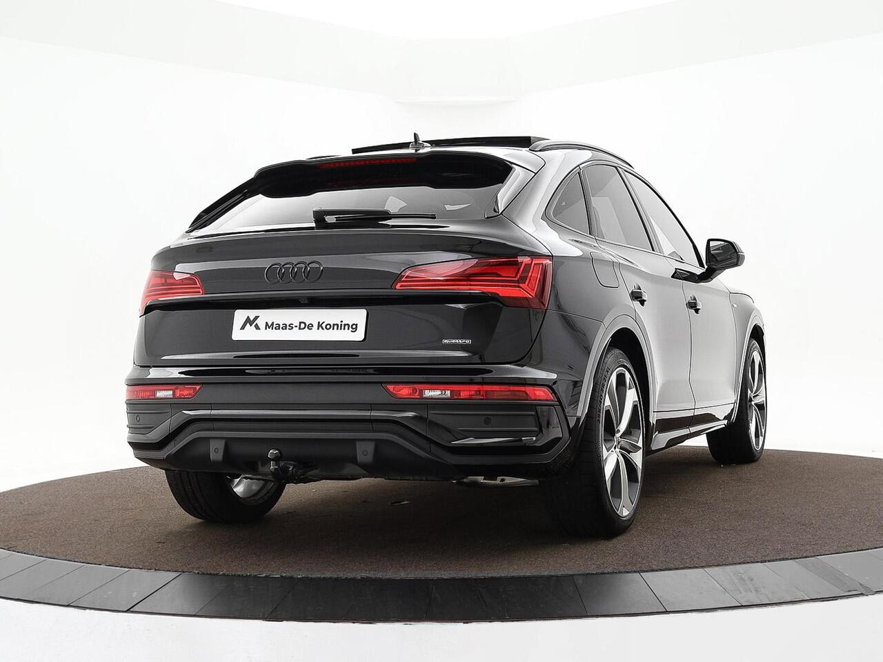 Audi Q5 Sportback 55 TFSIe 367PK S-tronic S Edition Competition · Panoramadak · Elek. Trekhaak · Bang & Olufsen · Luchtvering · Camera · Apple/Android Car Play · 21'' Inch · Garantie t/m 19-06-2030 of 100.000km.