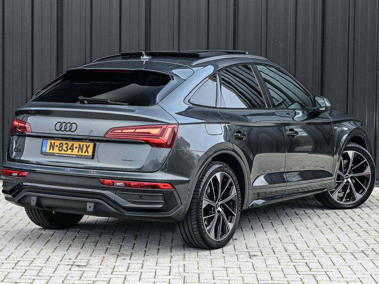 Audi Q5 Sportback 50 TFSI e S edition · Adaptive Cruise · Luchtvering · Memory Seats · Bang & Olufsen Sound · Stoelverwarming · Leder · Keyless · Panoramadak · 360 Camera · EL. Trekhaak
