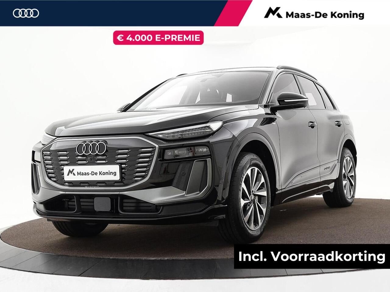 Audi Q6 e-tron Advanced edition 252 PK · Trekhaak, mechanisch draaibaar · Sportstoel zwart leder-kunstl. · 2-spaaks sport mf afgevl. padd