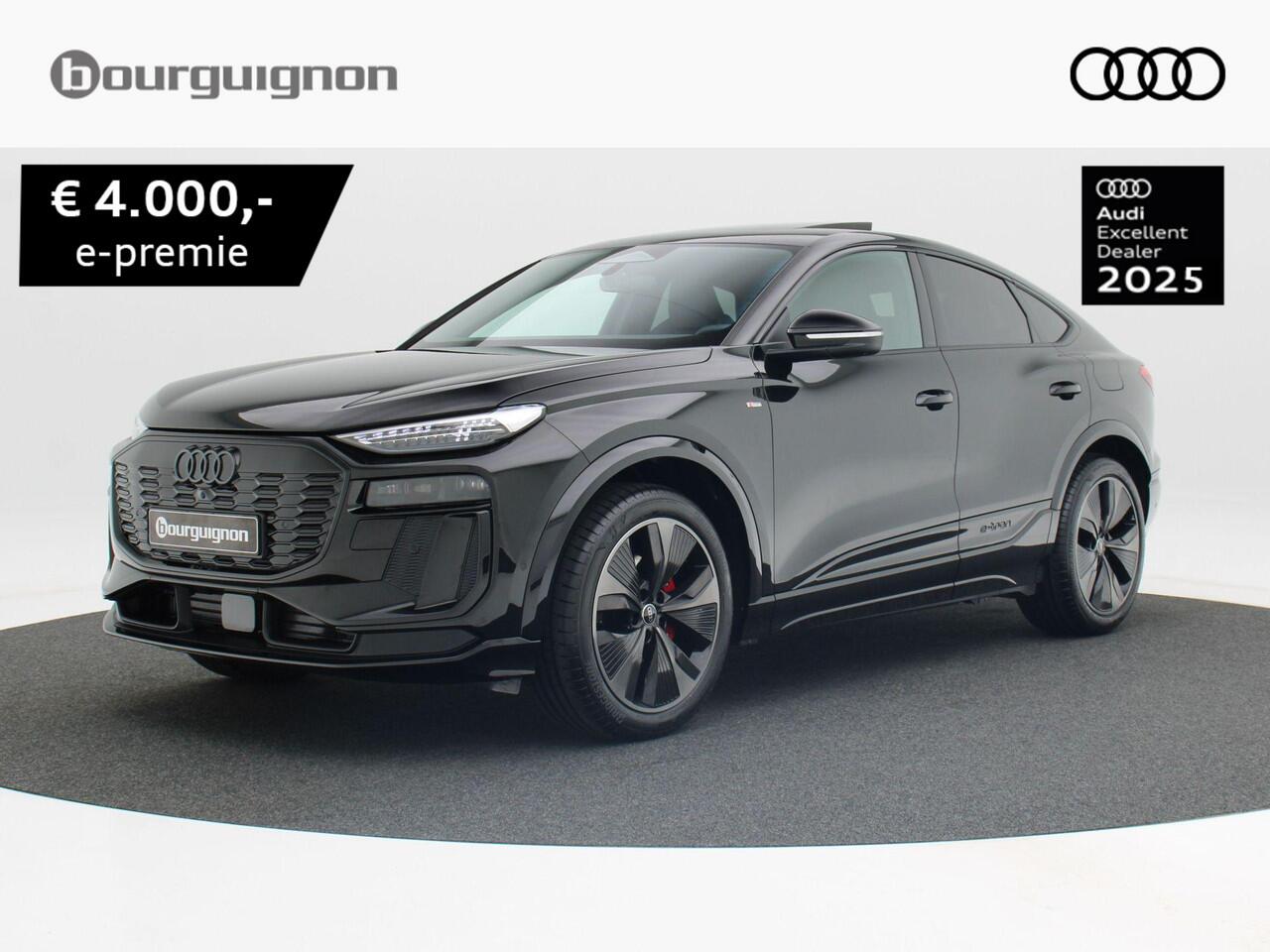 Audi Q6 Sportback S edition e-tron 55 100 kWh | 388 PK | 21 inch velgen | Privacyglas | Zwart optiek | Glazen Panoramadak | Rode remzadels |