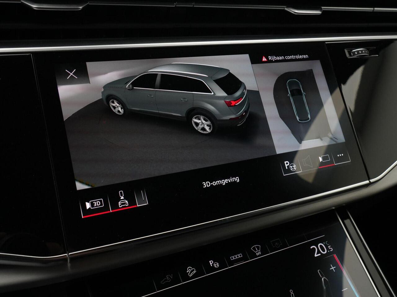 Audi Q7 55 TFSI e 381 pk Tiptronic quattro Pro Line S / S-Line | Panoramadak | Trekhaak | Head-Up Display | Rondomzicht camera | Carbon spiegelkappen | Zwart optiekpakket plus | 21 inch