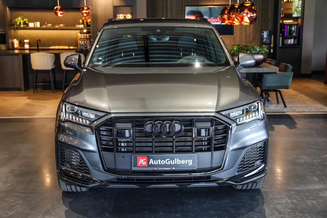 Audi Q7 55 TFSI e quattro S-Line Black, Sportst. Electr/ Memory, Adaptive Air, ACC, Head-Up, Bose Sound, Virtual Cockpit, Stand verw, Top View, Stuur verwarmd, Soft Close, Keyless, 4 Zone, Matrix, Tour/ Park/ Ambiente+/ City/ Spiegel Pakket, Trekhaak Electr, 21'