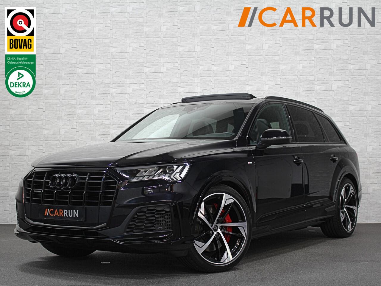 Audi Q7 55 TFSI e S-Line | Panorama | Leder | Luchtvering | LED-Matrix | Keyless-Go | Memory | Stoelverwarming V+A | Camera | Virtual-Cockpit | 3-Zone Clima | Draadloos Laden | Standkachel | Getint Glas |