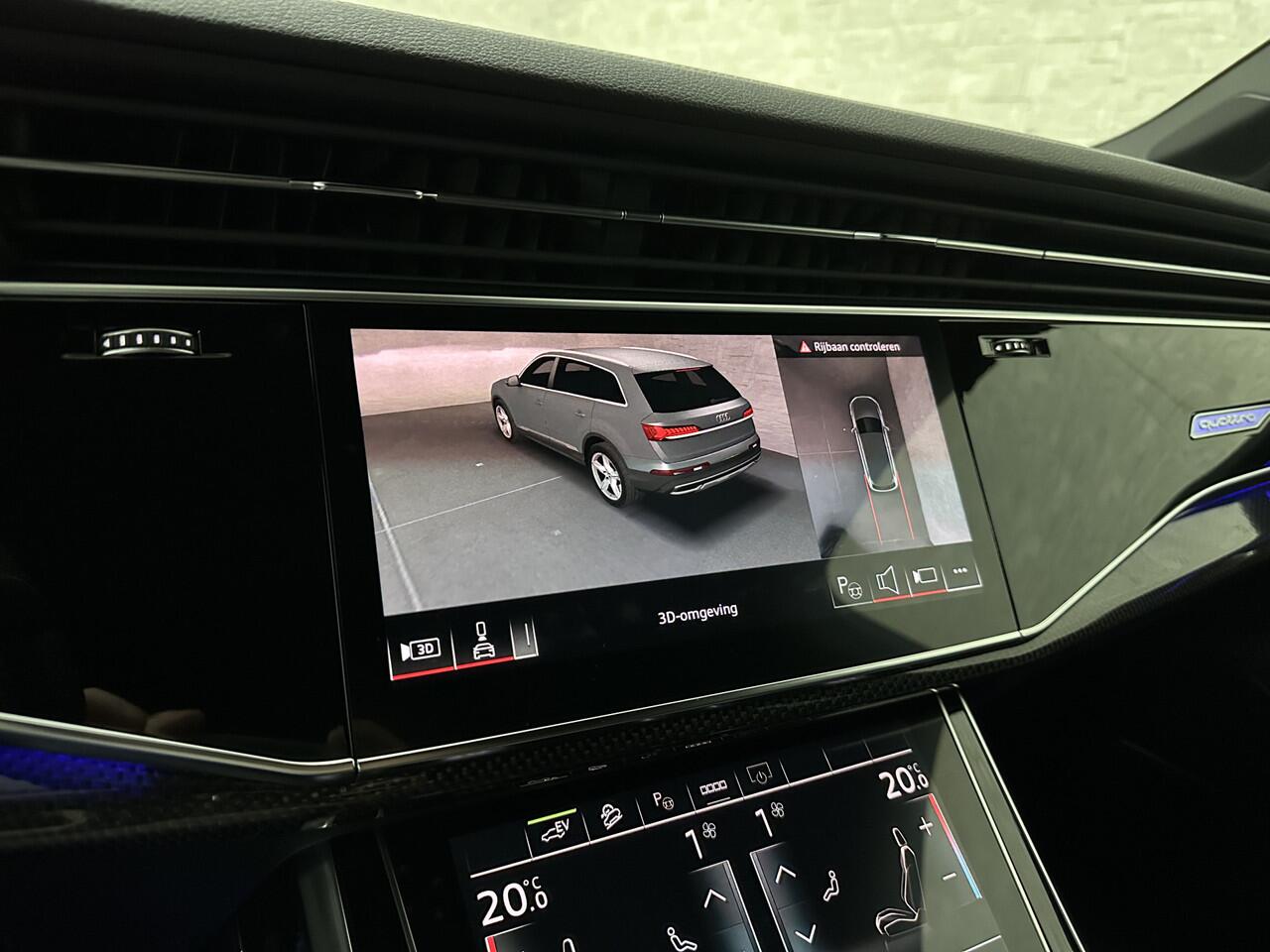 Audi Q7 60 462pk S Competition | Carbon Pack | 360 Camera | RS-Leder | ACC | Panorama | Laser-LED | Trekhaak | B&O Sound | 10-2023 | Nw.Pr; 133000,= | Keyless-Entry | Luchtvering | 22'' | Memory | Stoelverwarming V+A | Stuurverwarming | Stand Kachel | Zonwering |