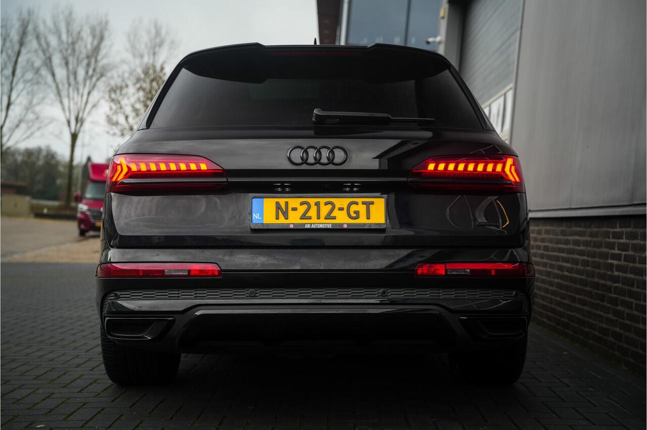 Audi Q7 60 TFSI e 463 pk V6 Quattro Competition S-Line Laser-Light/ RS-Stoelen/ Keyless/ Head-Up/ B&O/ Adap.Cruise/ Pano-Dak/ Lucht-Vering/ 360-Camera/ Carbon/ Trekhaak/ 22'' LMV